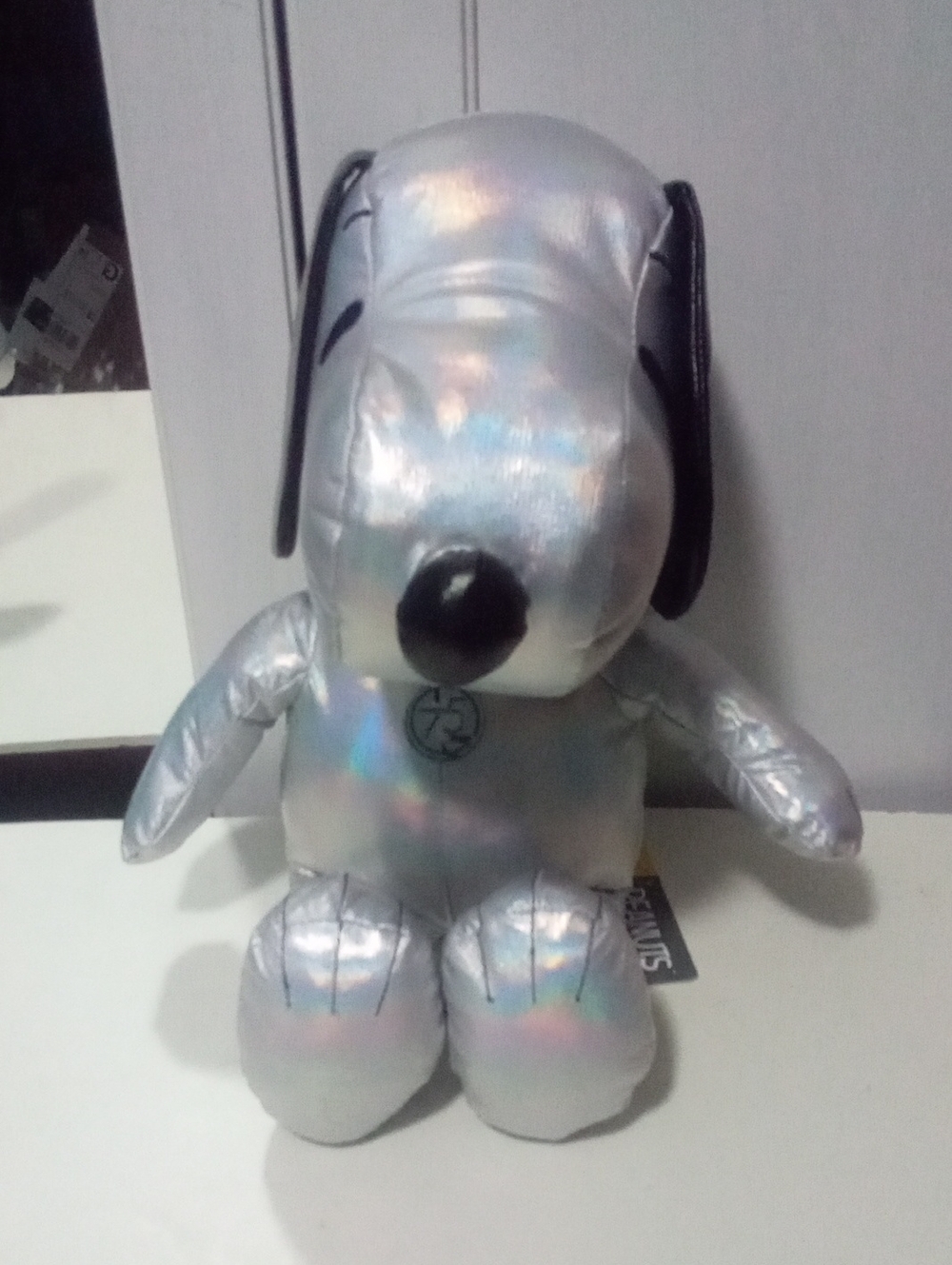 Silver Holographic Plush Snoopy Toy NWT Peanuts Collector Plush